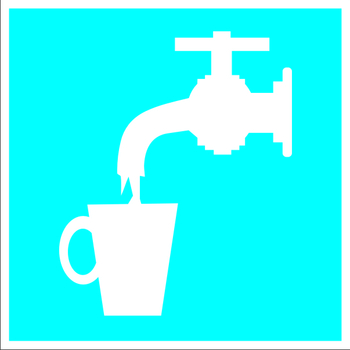D02 питьевая вода (пластик, 200х200 мм) - Знаки безопасности - Указательные знаки - магазин "Охрана труда и Техника безопасности"