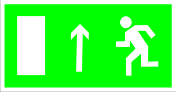 E12 направление к эвакуационному выходу (левосторонний) (пластик, 300х150 мм) - Знаки безопасности - Эвакуационные знаки - магазин "Охрана труда и Техника безопасности"