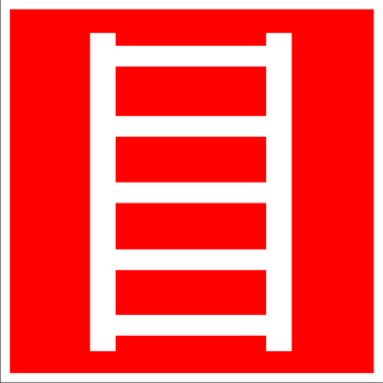 F03 пожарная лестница (пленка, 200х200 мм) - Знаки безопасности - Знаки пожарной безопасности - магазин "Охрана труда и Техника безопасности"